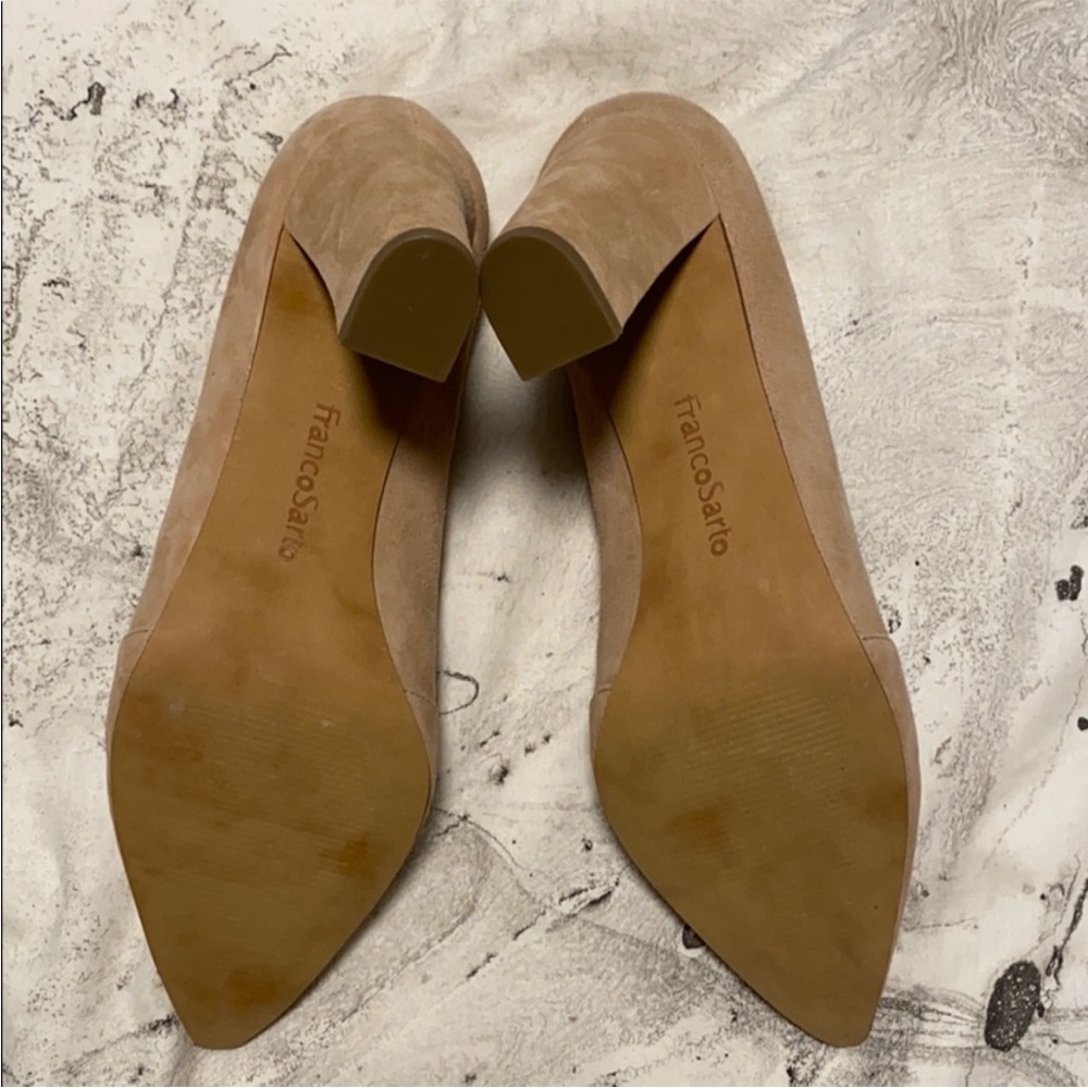 Franco Sarto Tan Suede Block Heels - Picture 5 of 12